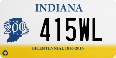 IN license plate 415WL