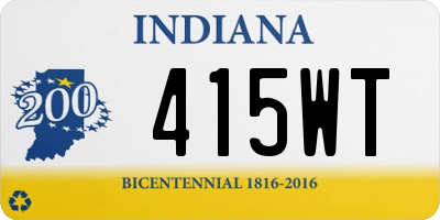 IN license plate 415WT