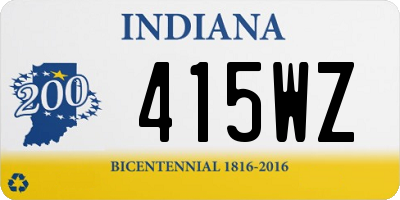 IN license plate 415WZ