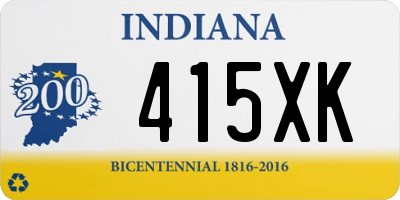 IN license plate 415XK