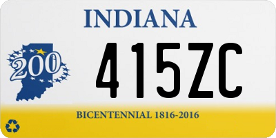IN license plate 415ZC