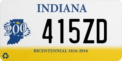 IN license plate 415ZD