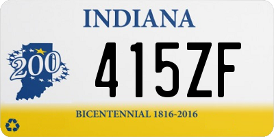 IN license plate 415ZF