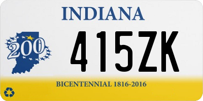 IN license plate 415ZK