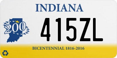 IN license plate 415ZL