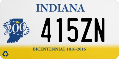 IN license plate 415ZN