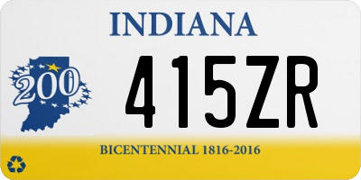 IN license plate 415ZR