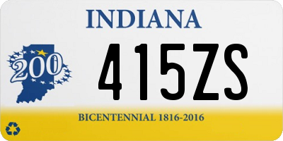 IN license plate 415ZS