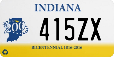 IN license plate 415ZX