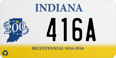 IN license plate 416A