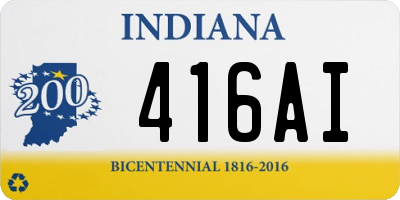 IN license plate 416AI