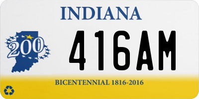IN license plate 416AM
