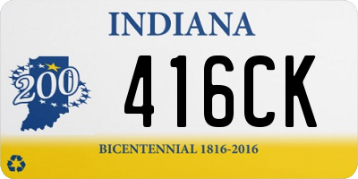 IN license plate 416CK