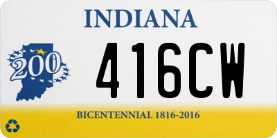 IN license plate 416CW