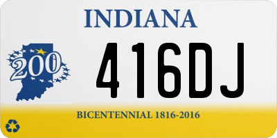 IN license plate 416DJ