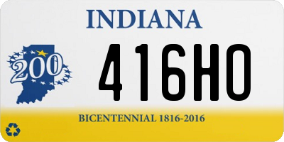 IN license plate 416HO