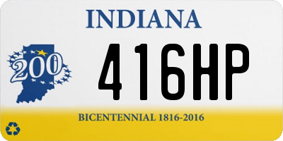 IN license plate 416HP