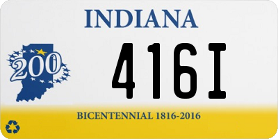 IN license plate 416I