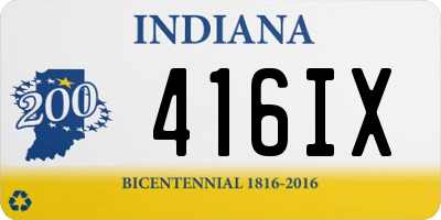 IN license plate 416IX