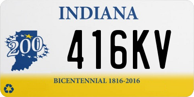 IN license plate 416KV