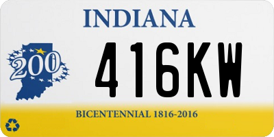 IN license plate 416KW