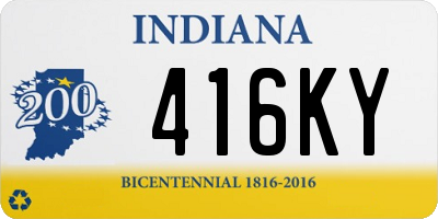 IN license plate 416KY