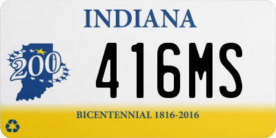 IN license plate 416MS