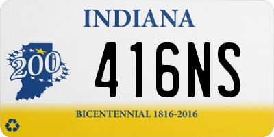 IN license plate 416NS