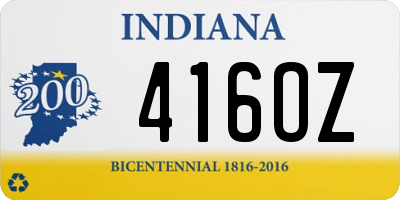 IN license plate 416OZ