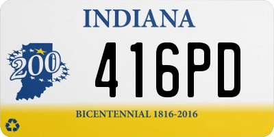 IN license plate 416PD