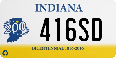 IN license plate 416SD