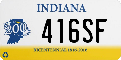 IN license plate 416SF