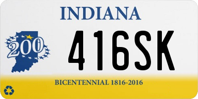 IN license plate 416SK