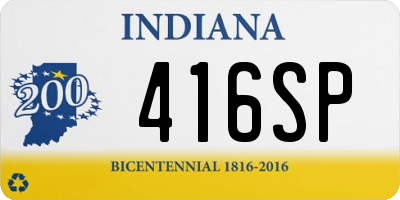 IN license plate 416SP