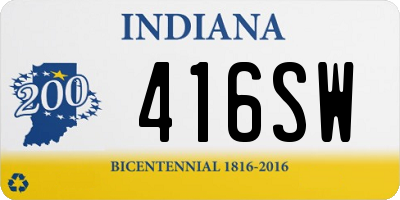 IN license plate 416SW