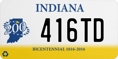 IN license plate 416TD