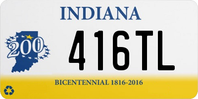 IN license plate 416TL