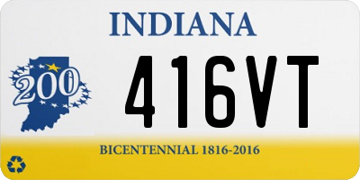 IN license plate 416VT