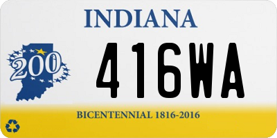 IN license plate 416WA