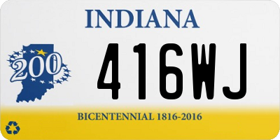 IN license plate 416WJ