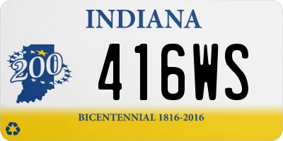 IN license plate 416WS