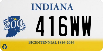 IN license plate 416WW