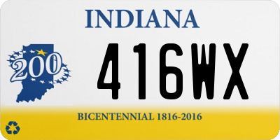 IN license plate 416WX