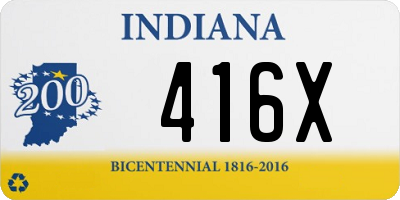 IN license plate 416X