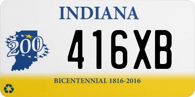 IN license plate 416XB