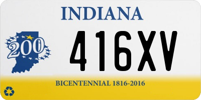 IN license plate 416XV