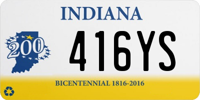 IN license plate 416YS