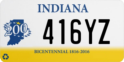 IN license plate 416YZ