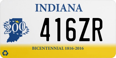 IN license plate 416ZR