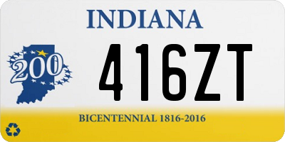 IN license plate 416ZT